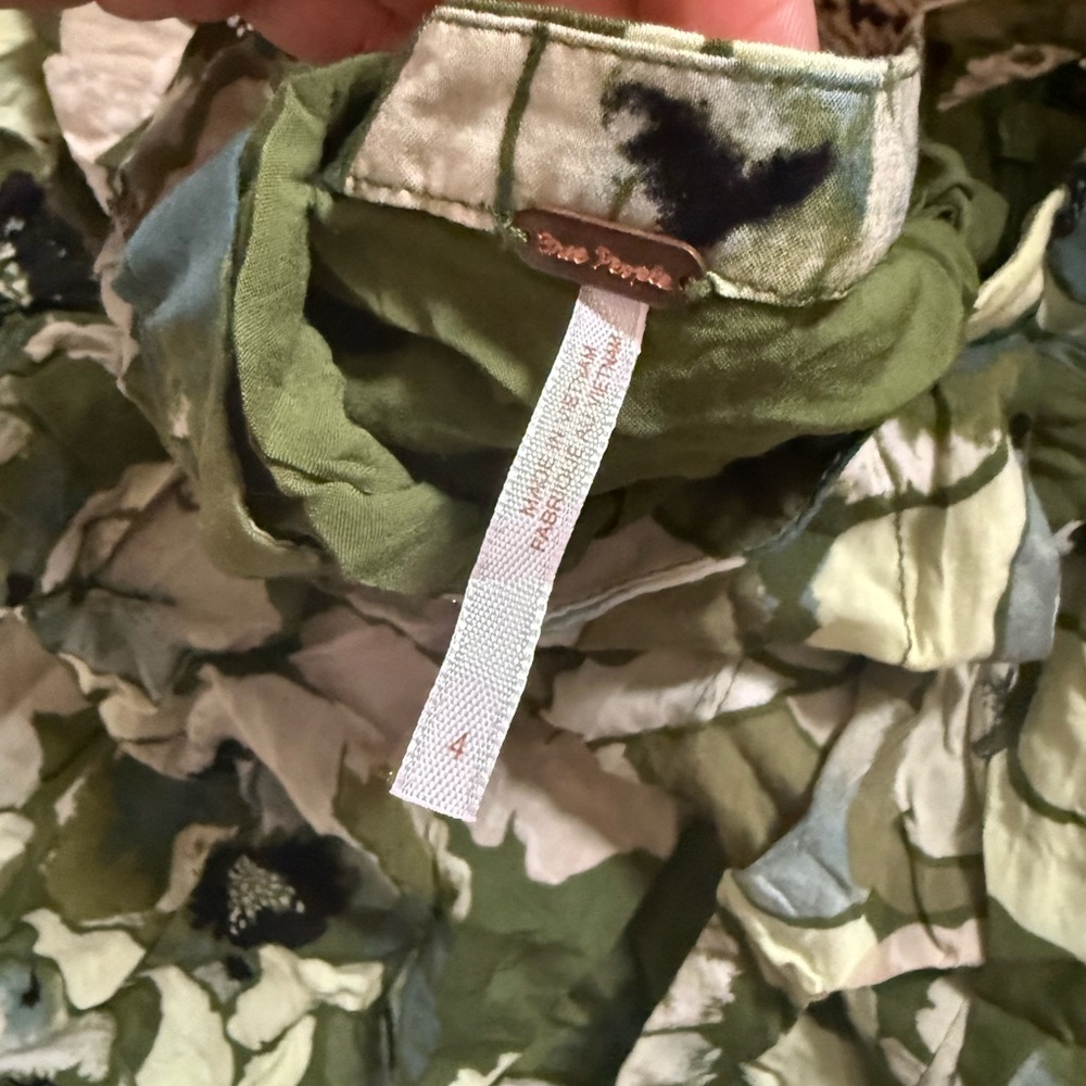 Free People Hot Tropics Moss Green Floral Print Maxi Skirt - Picture 5 of 7